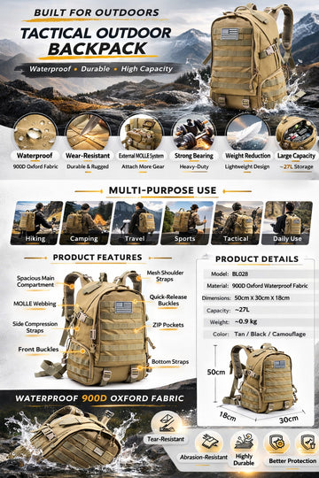 ARMEDGE ReconLite 27 Tactical Outdoor Backpack